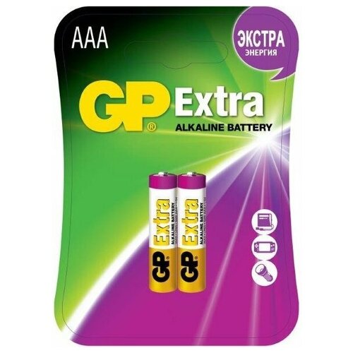 Набор из 10 штук Батарея GP Extra Alkaline 24AX LR03 AAA (2шт) блистер набор из 10 штук батарея gp ultra alkaline 15au lr6 aa 2шт