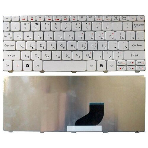 Клавиатура keyboard 904GS07C0R для ноутбука Acer Aspire One 521 522 532 533 D255 D255E eMachines 350 355 Gateway LT21 LT27 LT28 белая 702₽