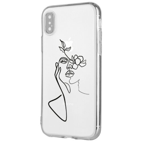 Силиконовый чехол Mcover для Apple iPhone X с рисунком Девушка силиконовый чехол mcover для apple iphone 6 с рисунком девушка с пирсингом