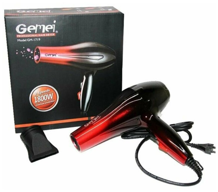 Фен для волос Gemei GM-1719 1800W
