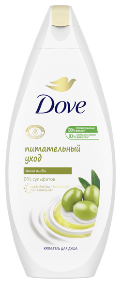 Крем-гель для душа Dove Питательный уход с маслом оливыолива, 250 мл, 100 г