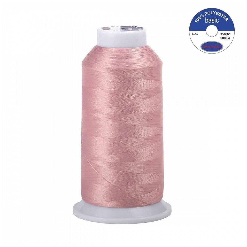 Швейные нитки MAXag basic текстурированные Max, 150D/1, 5000 м, 561 грязно-розовый (MAX/150D/561)