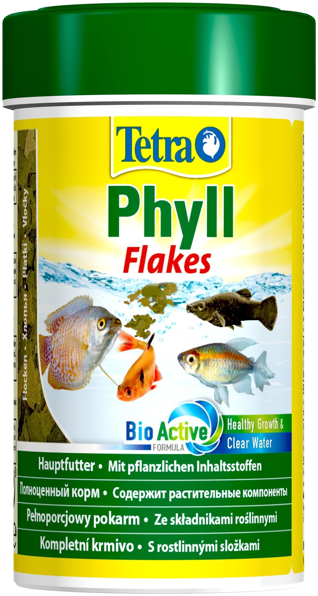 Корм Tetra Phyll Flakes 250 мл, хлопья для всех видов травоядных рыб