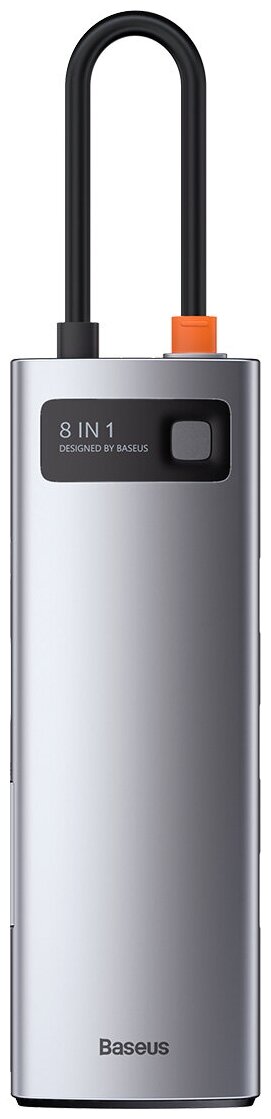 Хаб USB Baseus Metal Gleam Series 8-in-1 Multifunctional Type-C HUB Docking Station Grey CAHUB-CV0G