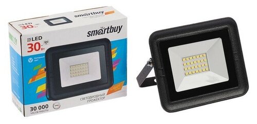 Прожектор светодиодный Smartbuy FL SMD LIGHT, 30 Вт, 6500 К, 2400 Лм, IP65, 118х35х90 мм