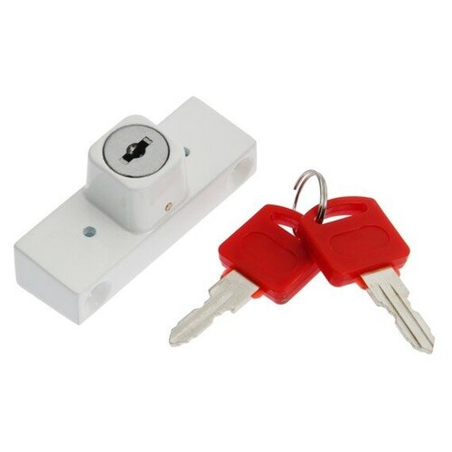 Замок накладной блокирующий тундра 001WW для пластиковых окон 2 ключа белый 1050₽