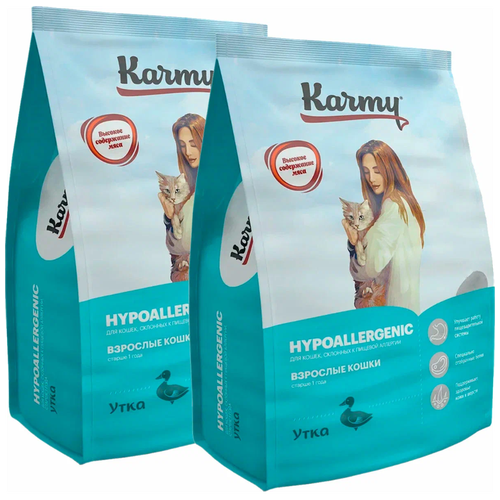 Сухой корм для кошек Karmy Hypoallergenic, для склонных к пищевой аллергии, утка 2 шт. х 10 кг