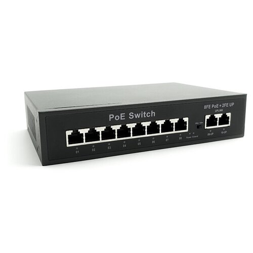 Коммутатор EL S-6/4PA_v.2 250m 10 port extend power over ethernet switch with 8 ports poe 2 uplink 10 100mbs ieee802 3af at poe switch 140w external power