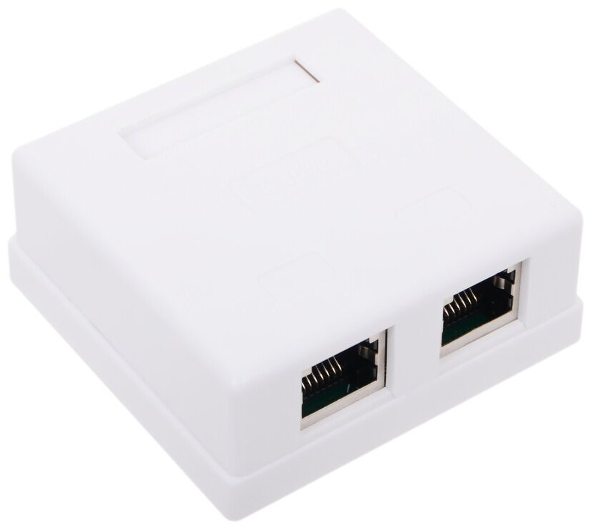 Розетка внешняя RJ-45 (FTP) 5E кат. двойная , экранированная