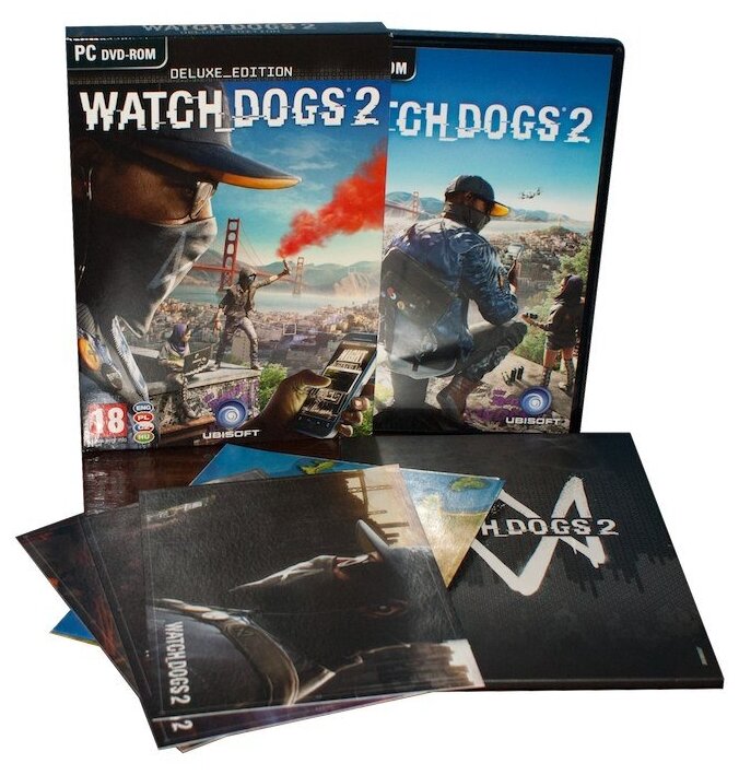 Watch Dogs 2 Deluxe Edition DVD-box Польское издание (без ключа активации). Сувенир