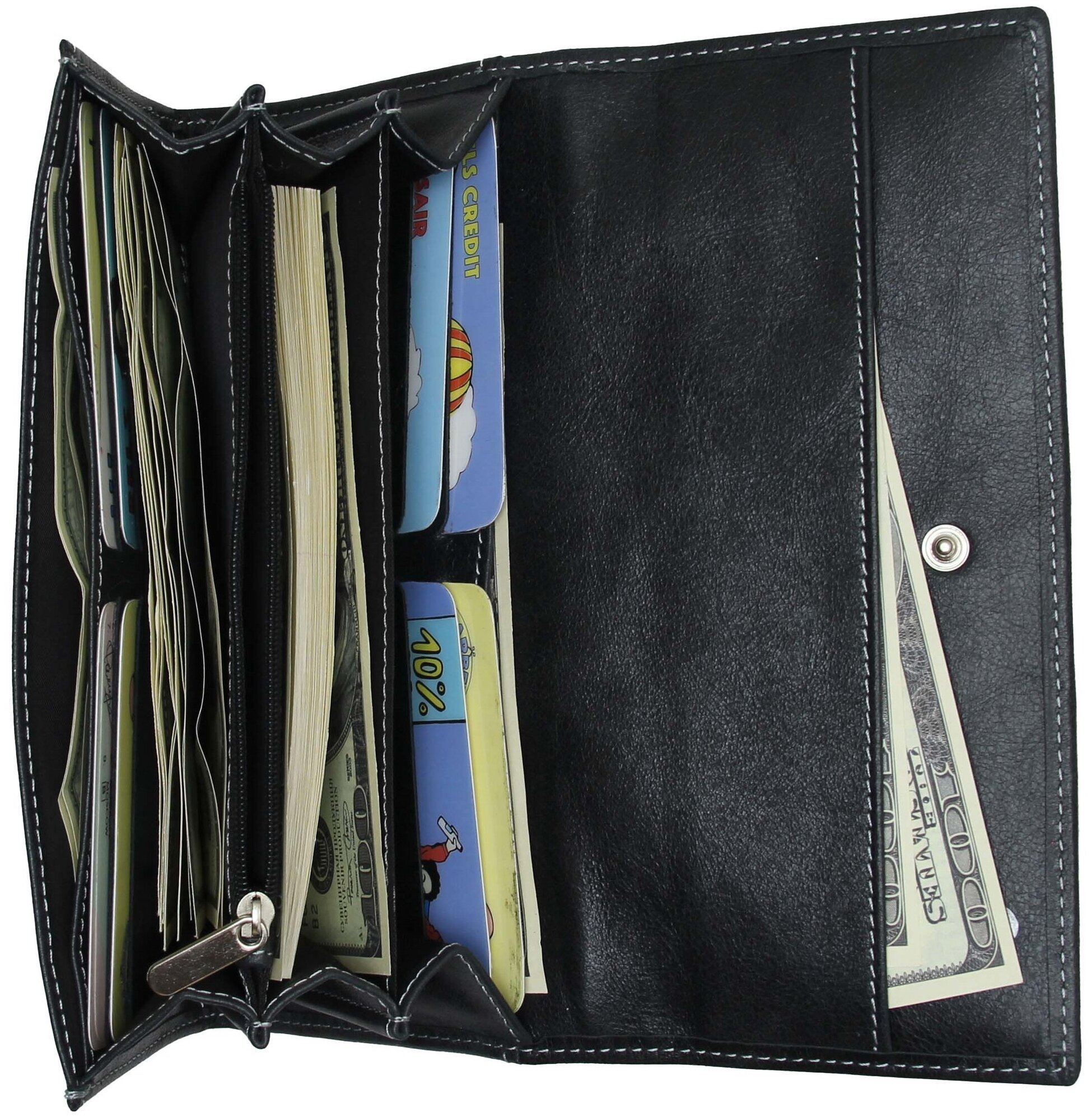 Кошелек RELS, фактура гладкая, черный — фото 1