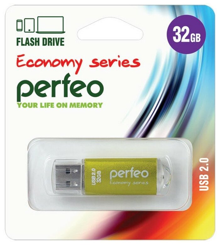 USB флешка Perfeo USB 32GB E01 Gold ES