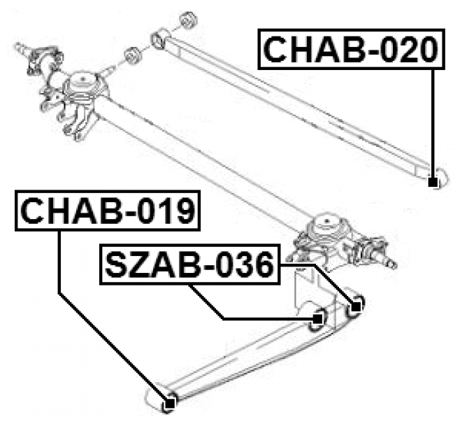 Сайлентблок задней поперечной тяги Febest CHAB-020