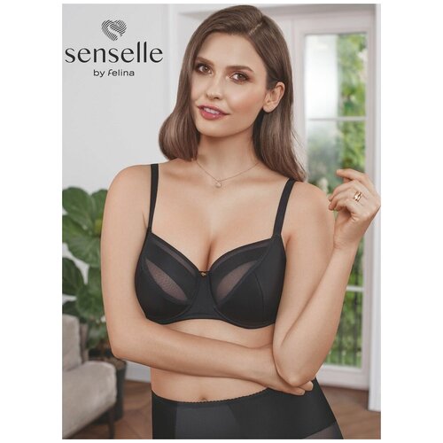 Бюстгальтер  Senselle by Felina, чашка формованная, полупоролон, размер 80G, черный