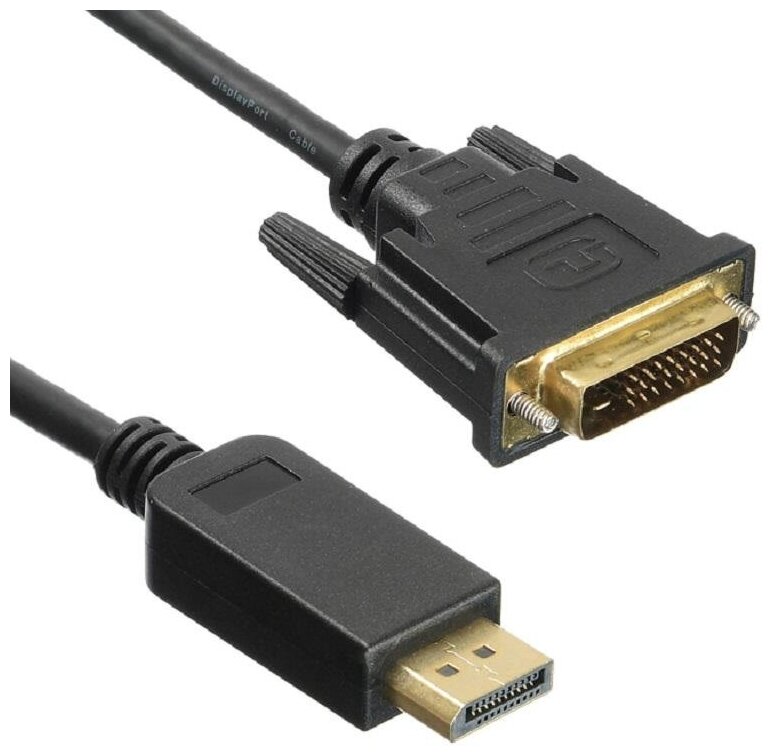 Кабель аудио-видео Buro 1.1v DisplayPort (m)/DVI-D (Dual Link) (m) 2м. Позолоченные контакты черный