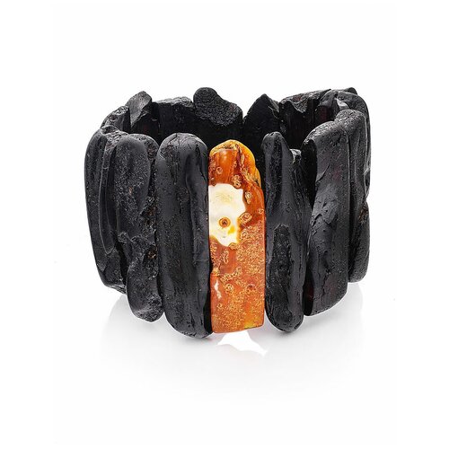 фото Amberholl объёмный браслет с лечебным эффектом из чёрного янтаря «помпеи»
