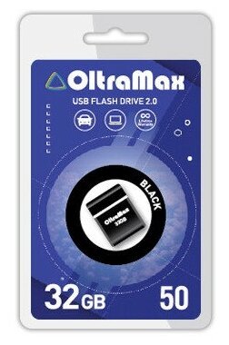 Флеш-накопитель 32Gb OltraMax Drive 50 Mini, USB 2.0, пластик, чёрный