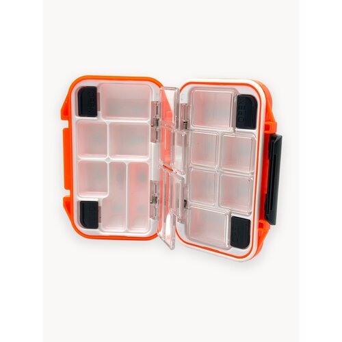 Контейнер для хранения крючков, Бокс для хранения мормышек, приманок и крючков, на защелках, 12 отделений