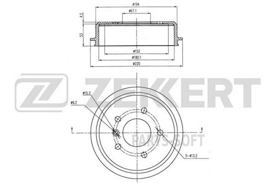 ZEKKERT BS-6114 Барабан торм. зад. MB A-Class (W168) 97-