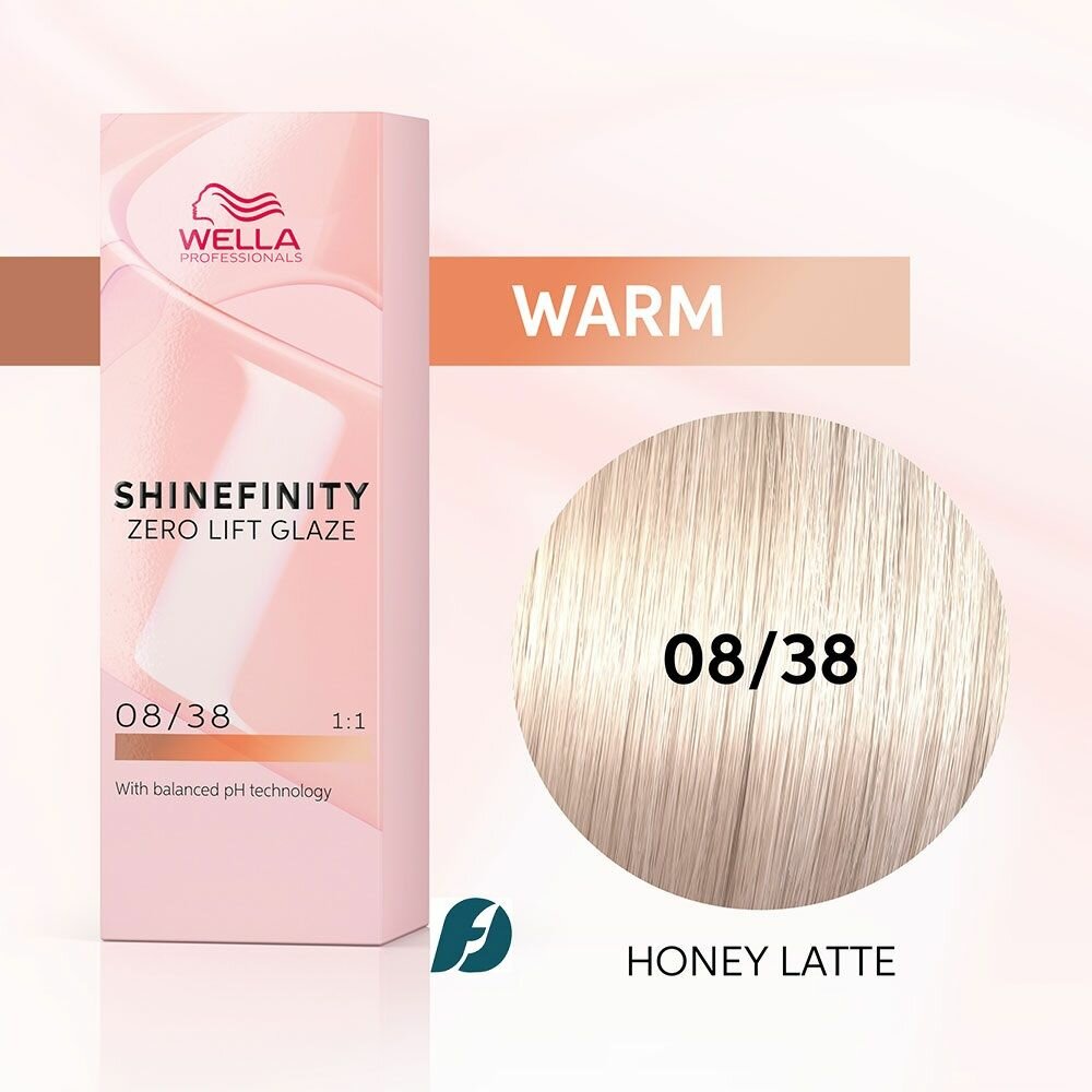 Wella Professionals Shinefinity 08/38 Гель-крем краска - Медовое латте, 60 мл