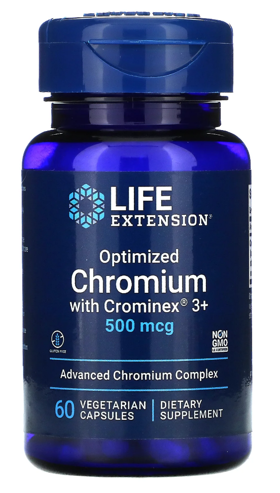 Капсулы Life Extension Optimized Chromium with Crominex 3+, 500 мкг, 60 шт.