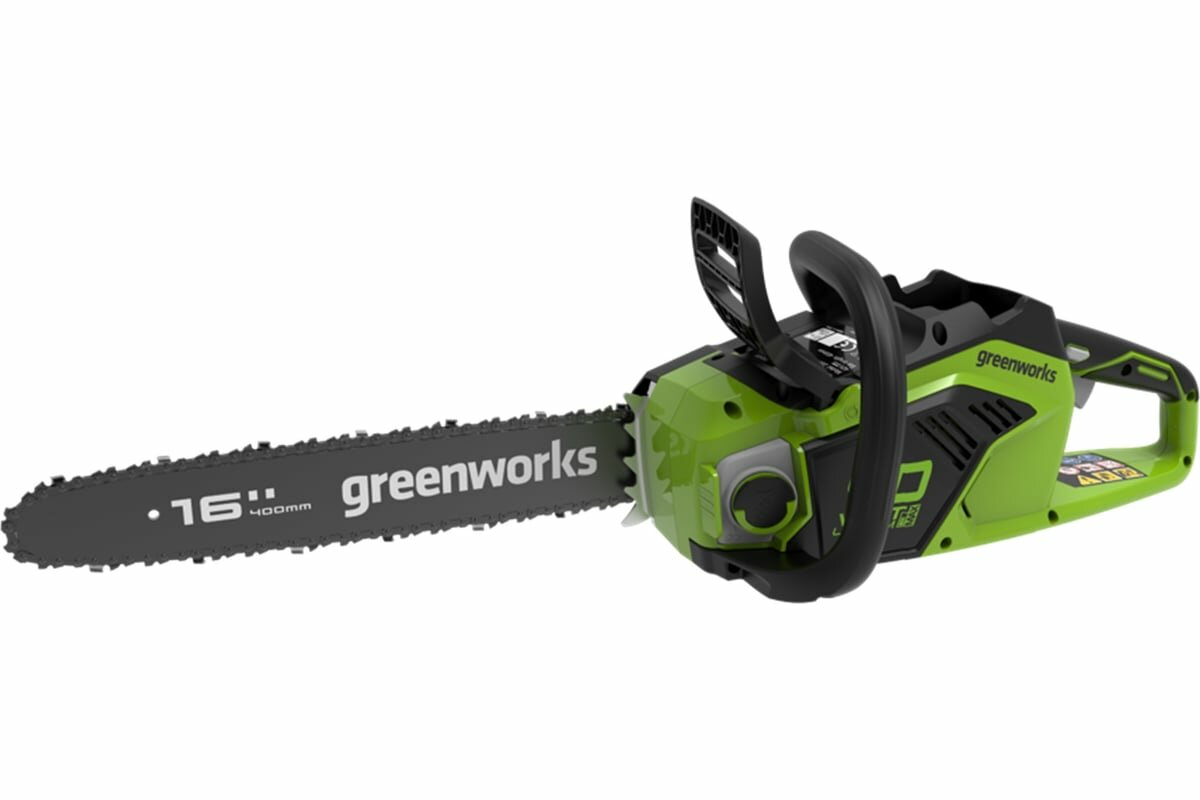 GreenWorks Цепная пила аккумуляторная Арт, 40V, 40 см, бесщеточная, до 1,8 КВт, с 1хАКБ 2Ач c USB и ЗУ 2005807USB2
