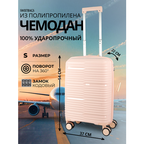 фото Чемодан sweetbags, 44 л, размер s, светло-розовый