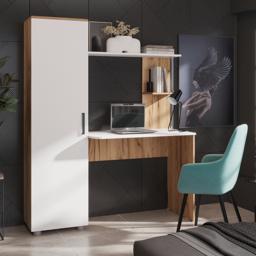 Изображение товара Стол письменный Юниор, ширина 133 см, вотан/белый, 133х52х168 см