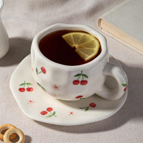 Чайная пара, набор блюдце и чашка ручной работы