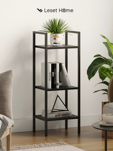 Изображение товара Стеллаж черный Leset "Стилвуд 13", стеллаж лофт, дерево, металл, 30х23,5х79 см, чёрный