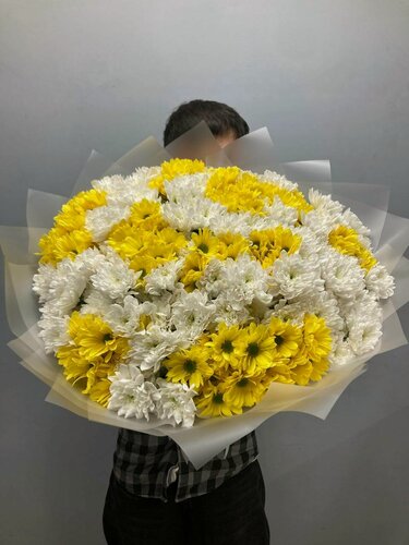 Изображение товара Букет хризантем Микс 39 штук/ Хризантемы розовые/ Доставка цветов Москва
