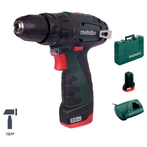 Дрель-шуруповерт аккумуляторная Metabo PowerMaxx SB 600385500 12 В Li-ion 2х2 Ач 1564000₽