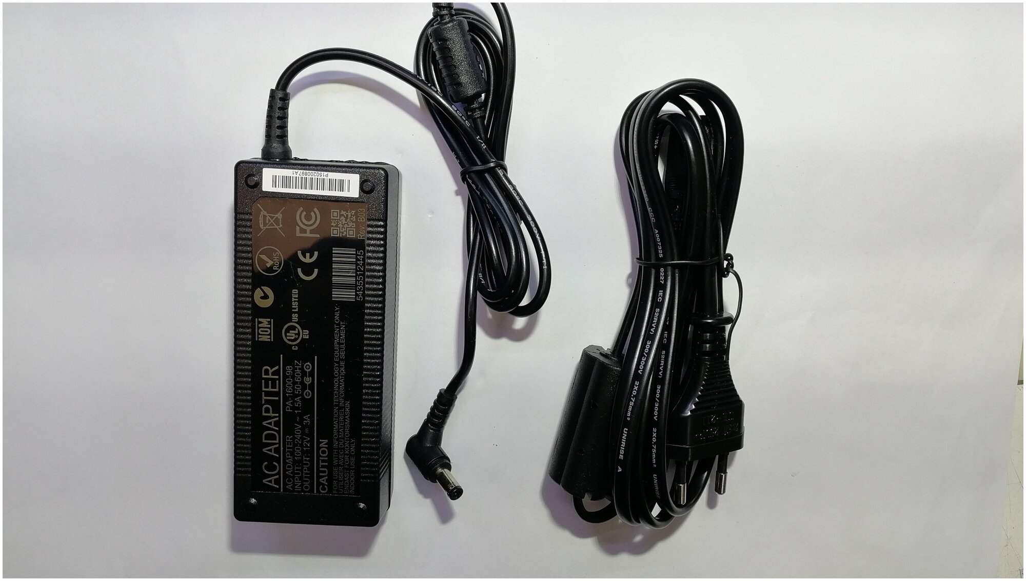 Блок питания для монитора 12V 3A 36W штекер 55 x 25 мм с сетевым кабелем