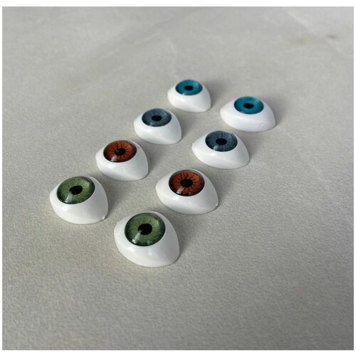 Глаза для фарфоровых кукол - 7*9мм (Коричневые)