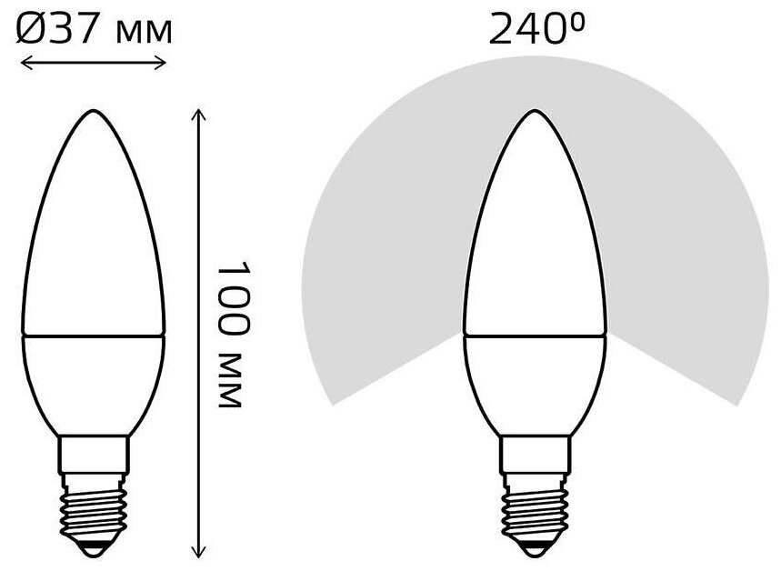 Gauss Светодиодная Лампа Elementary Свеча 6W 420lm 3000K E14 (3 лампы в упаковке) LED 1/40 33116T - фотография № 2