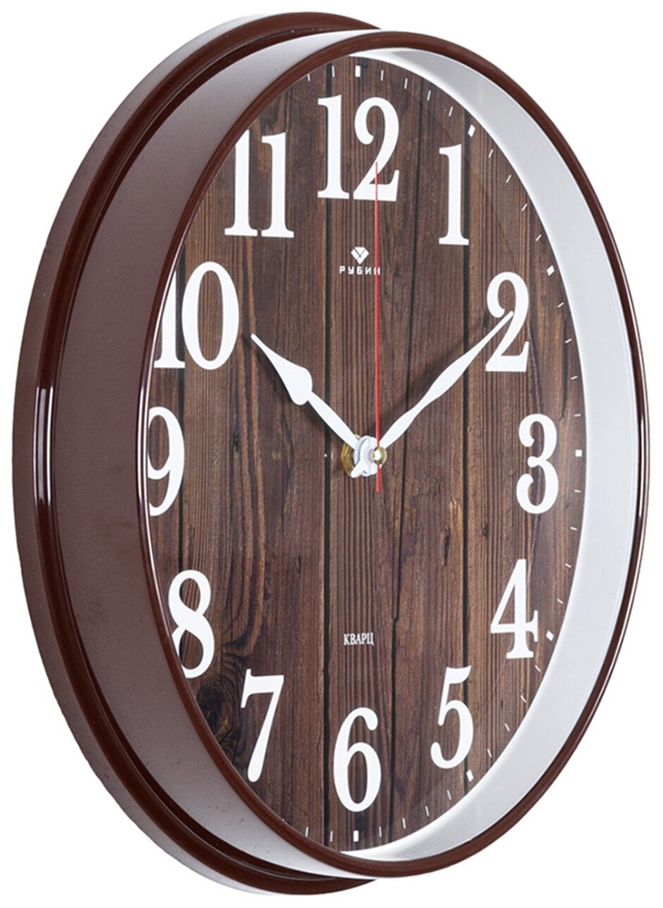 Настенные круглые часы Рубин Эко / арабские цифры / для дома, гостиной, спальни / диаметр 29 см