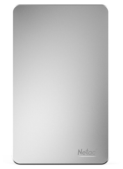 Внешний жесткий диск 2.5'' Netac 1Tb, micro USB 3.0, алюминиевый корпус, серебристый - фото №2