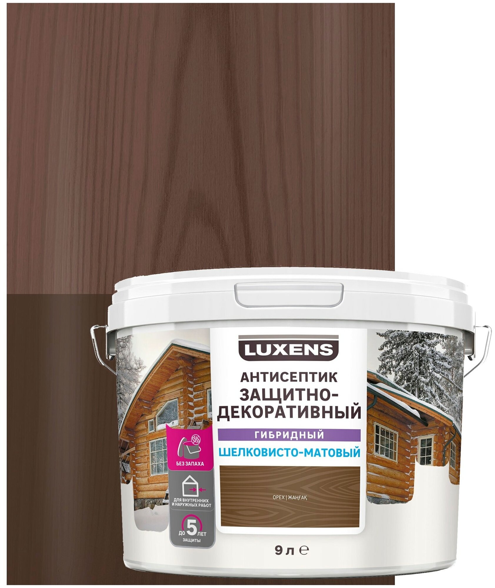Антисептик Luxens гибридный цвет орех 9л - фотография № 1