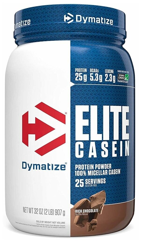 Казеиновый протеин DYMATIZE Elite Casein 908 г, Насыщенный шоколад
