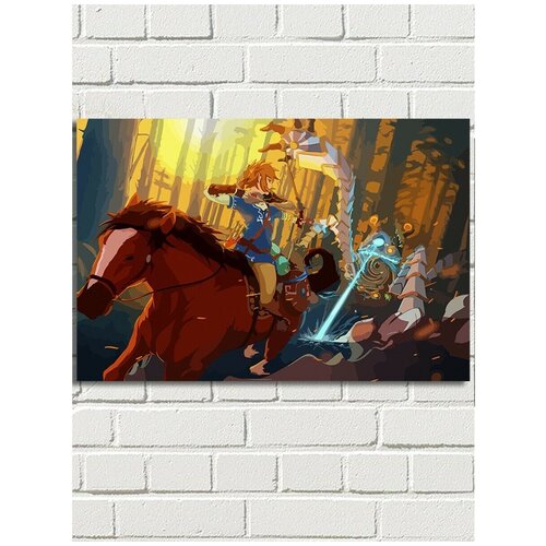 Картина по номерам игра Legend of Zelda (Легенда Зельды, Линк) - 8773 Г 60x40