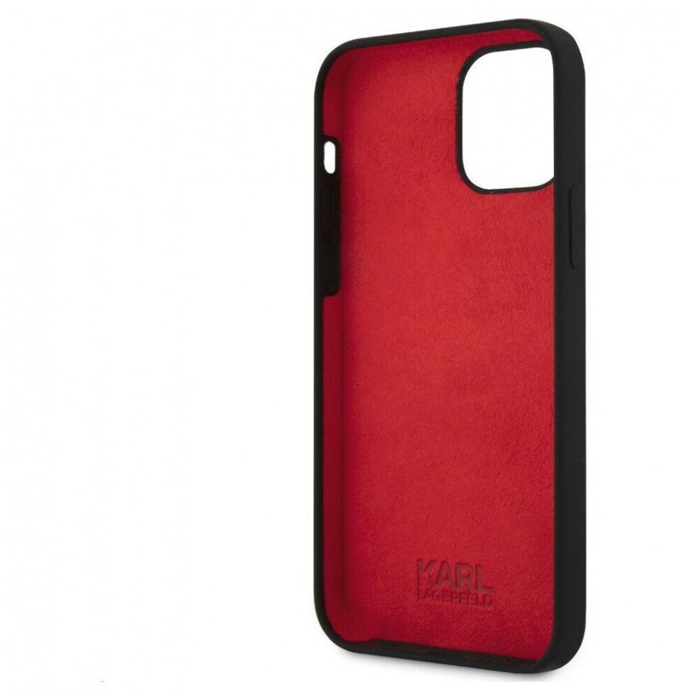 Lagerfeld для iPhone 12/12 Pro (6.1) чехол Liquid silicone stack logo Hard Black