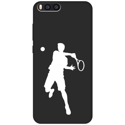 Матовый чехол Tennis W для Xiaomi Mi Note 3 / Сяоми Ми Ноут 3 с 3D эффектом черный матовый чехол tennis w для samsung galaxy note 3 самсунг ноут 3 с 3d эффектом черный