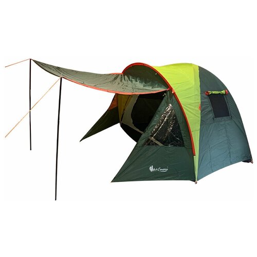 Палатка 4-местная туристическая двухслойная MirCamping 1004-4 с навесом и тамбуром