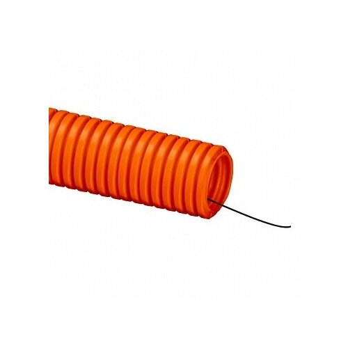 Труба ПНД гибкая гофр. д.32мм, тяжёлая с протяжкой, 25м, цвет оранжевый (упак. 25м) | код. 71532 | DKC ( 1упак. )