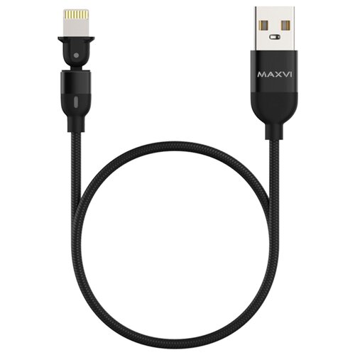 Кабель MAXVI USB - Lightning (MC-19L), 1.5 м, 1 шт., черный