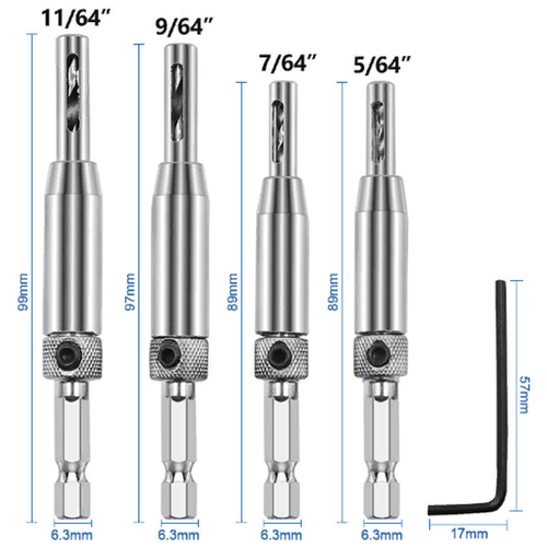 Самоцентрирующиеся сверла 4шт / набор сверл / пилотное сверло / сверла для петель