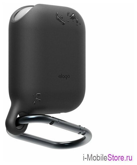 Чехол Elago Waterproof Hang case для AirPods 1/2, черный