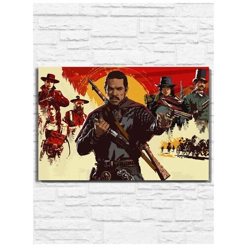 Картина по номерам на холсте игра RDR Red Dead Redemption 2 (PS, Xbox, PC, Switch) - 9772 Г 30x40