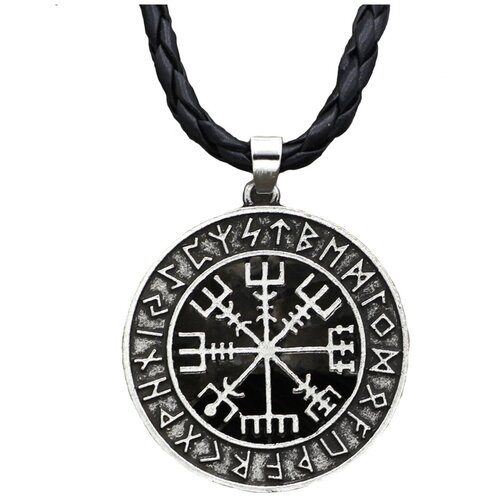 фото Подвеска на шею / ожерелье с кулоном компас / ювелирная подвеска / вегвизир / исландский компас бижутерия