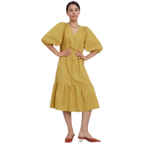 фото Платье katya erokhina esmiralda yellow, лён, желтый